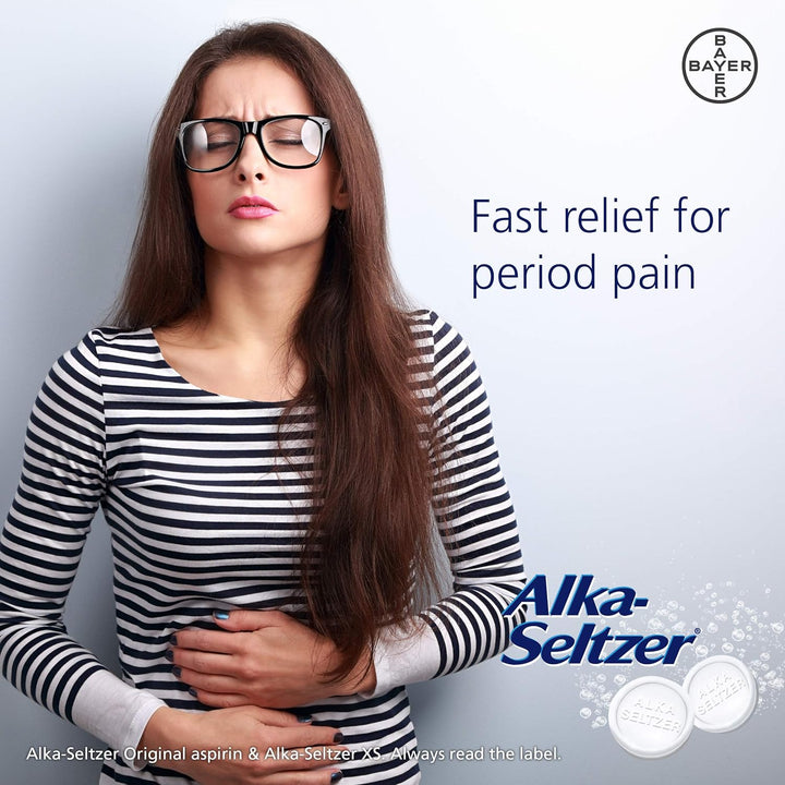 Alka Seltzer Original Effervescent Tablets with Aspirin, Fast and Effective Pain Relief for Cold and Flu, 1 Pack of 20
