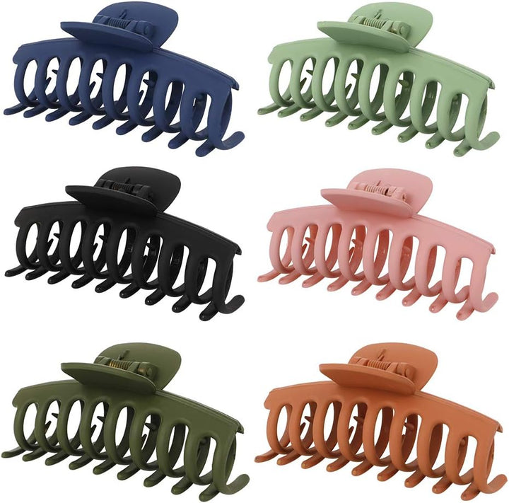 6 PCS Hair Claw Clips Big Claw Clips, Non Slip Hair Clip Strong Hold Jaw Clips for Women and Girls Straight, Curly & Wavy Hair (3.6 Inch)