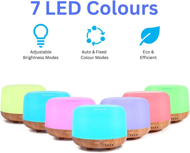 Essential Oil Diffuser 300ML Aromatherapy Ultrasonic Air Vapouriser Oil Diffusers Humidifier Scented Fragrance with Remote, Mist Modes, Automatic off and 7 LED Lights for Home Office Sleep