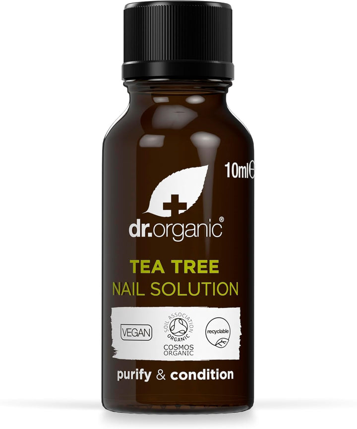 Tea Tree Nail Solution, Purifying, Conditioning , Mens, Womens, Natural, Vegan, Cruelty-Free, Paraben & Sls-Free, Recyclable & Recycled Ocean Bound Plastic, Certified Organic, 10Ml