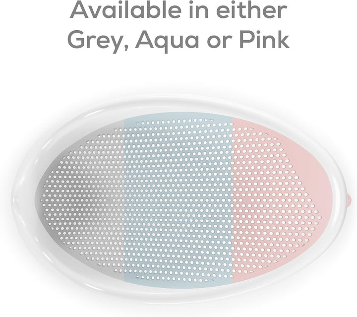Soft Touch Baby Bath Support -Grey- Water Level Indicator, Non-Slip, Comfortable & Safe for Newborns & Infants up to 6 Months
