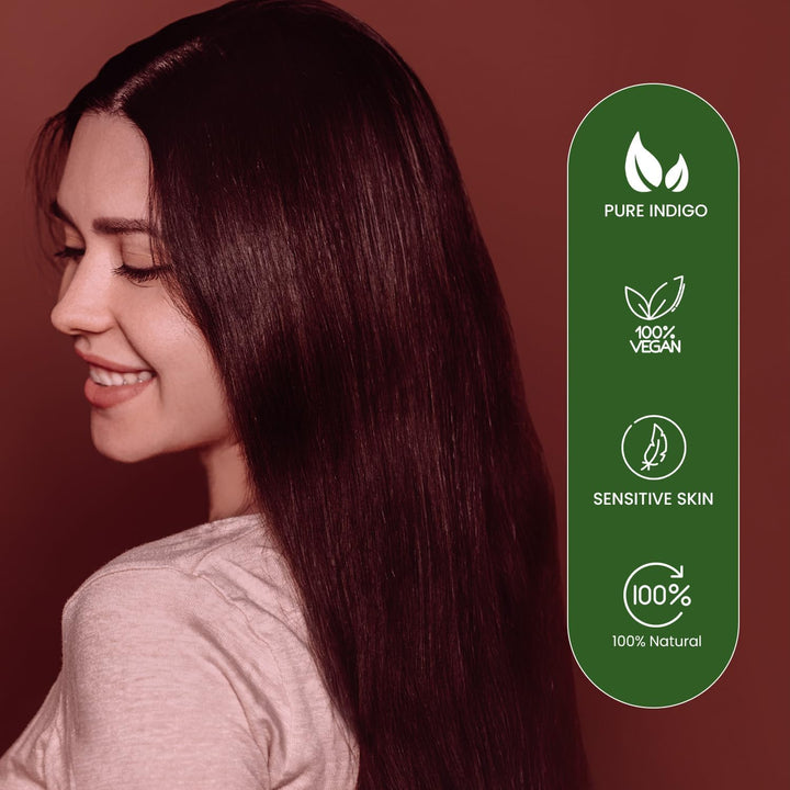 Henna Burgundy Hair Colours - 60G (6 X 10G Sachets),100% Ammonia Free, for Vibrant Color, Shine, & Coverage (Packaging May Vary)
