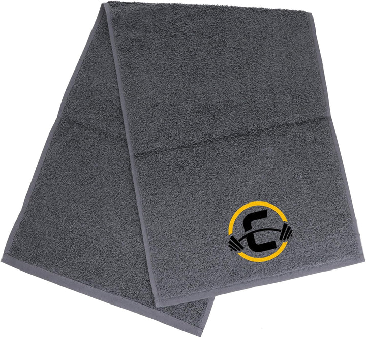 Gym Towel with Monogrammed Embroidery Initial Gift for Men & Women, Training Accessory Gift, Gym Towel Present for Weight Lifting Birthday, Retirement, Christmas - Black, J