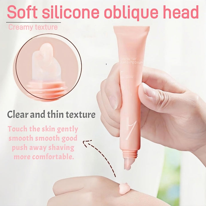 Gentle Facial Hair Removal Cream for Women, Painless Lip Hairs Remover Kit, Soothing & Moisturizing Hair Removal Cream, Safe for Sensitive Skin & Delicate Areas (Comes with Small Scraper)