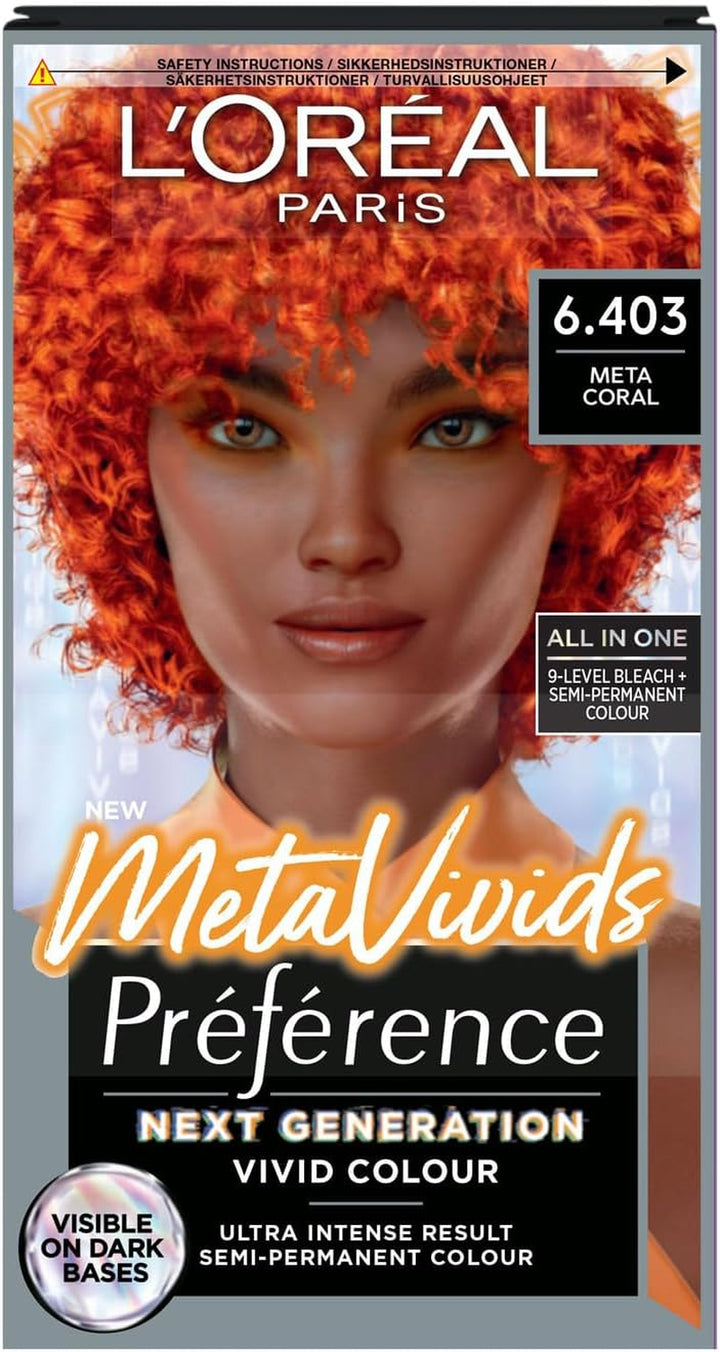 Paris Permanent Hair Colour, Long-Lasting Shine and Intense Colour, for up to 8 Weeks, Preference Vivids (Colorista), Bright Red 8.624, X1 Pack