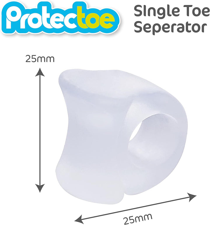 Single Gel Toe Separator for Overlapping Toes, Toe Spacer - Box of 10 Gel Separators