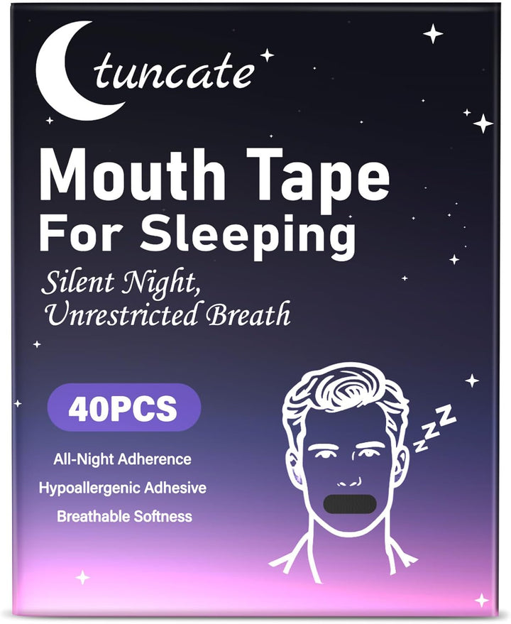 40 PCS Mouth Tape for Sleeping - anti Snoring Strips, Hypoallergenic & Breathable Mouth Strip for Men & Women, Nighttime Mouth Breathing Aid, Comfortable Sleep Tape with Gentle Adhesion