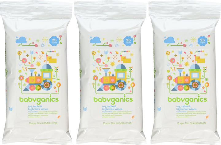 Toy, Table & Highchair Wipes, Fragrance Free, 25 Wipes -  - UK Seller