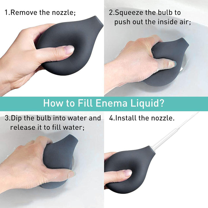 Non-Toxic Silicone Enema Bulb Kit, Home Enema Kit, Douche Medical Clean Enema Bulb 220Ml