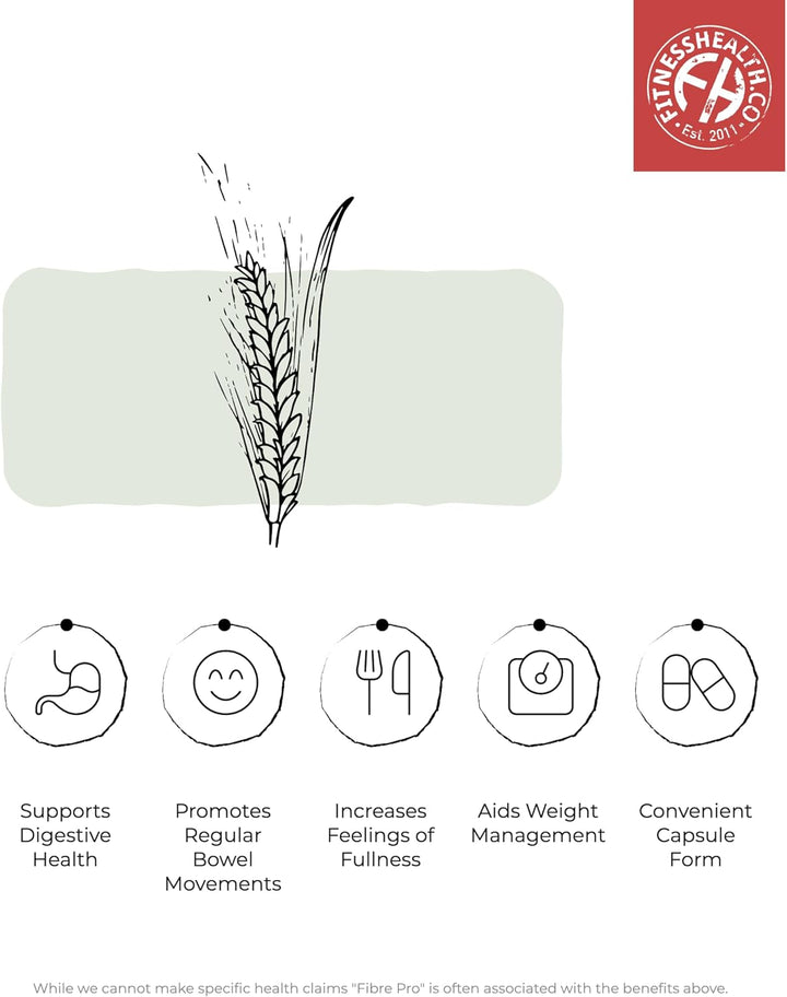 Fibre Pro Complex Capsules - Inulin Powder - Husk Powder - Lactobacillus Acidophilus for Digestive System - Supplement 60 Capsules