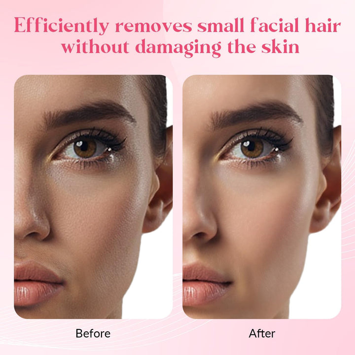 Facial Hair Remover Women, Lady Shaver for Women, Rechargeable Hair Remover Painless Face Hair Trimmer for Face Hair, Lips, Peach Fuzz, Bikini Body-White