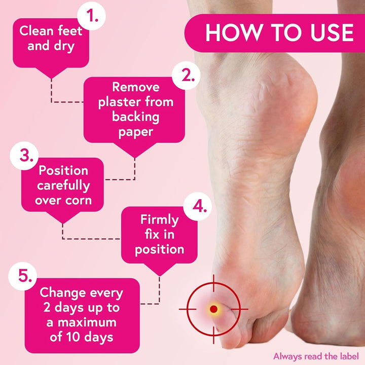 Corn Caps X 10, All-In-One, Salicylic Acid Paste with Soft Felt Corn Ring. Relieves Pressure and Pain. One Step Application.