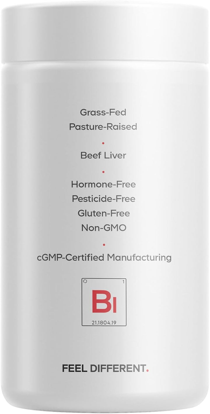 Grass Fed Beef Liver Supplement - Freeze Dried, Non-Defatted, Desiccated Beef Liver Glandulars Bovine Pills– Liver Health Foods Meat – Argentina Beef Vitamins for Liver - Non-Gmo -180 Capsules