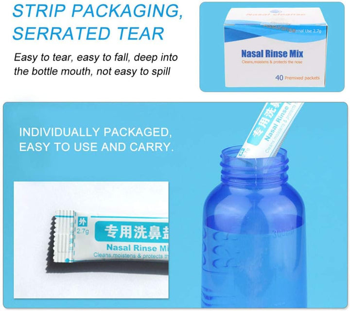 80Pcs Nasal Salt Packets Nose Cavity Protector Instant Nasal Cleaning Salt Nose Cleaner Tools