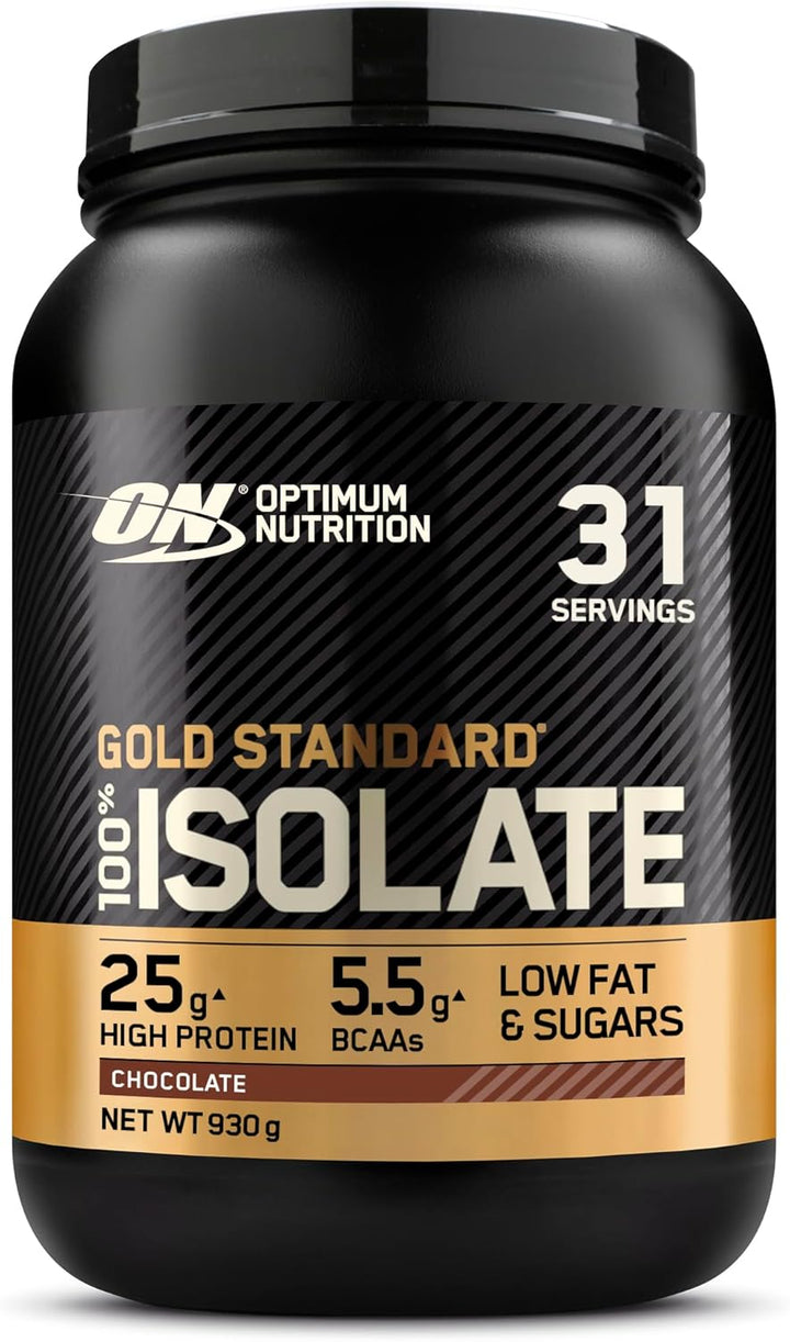 on Gold Standard 100% Isolate Pure Whey Protein, Naturally Occurring Bcaas and Glutamine, Pre and Post Workout, Vanilla Flavour, 31 Servings, 930 G