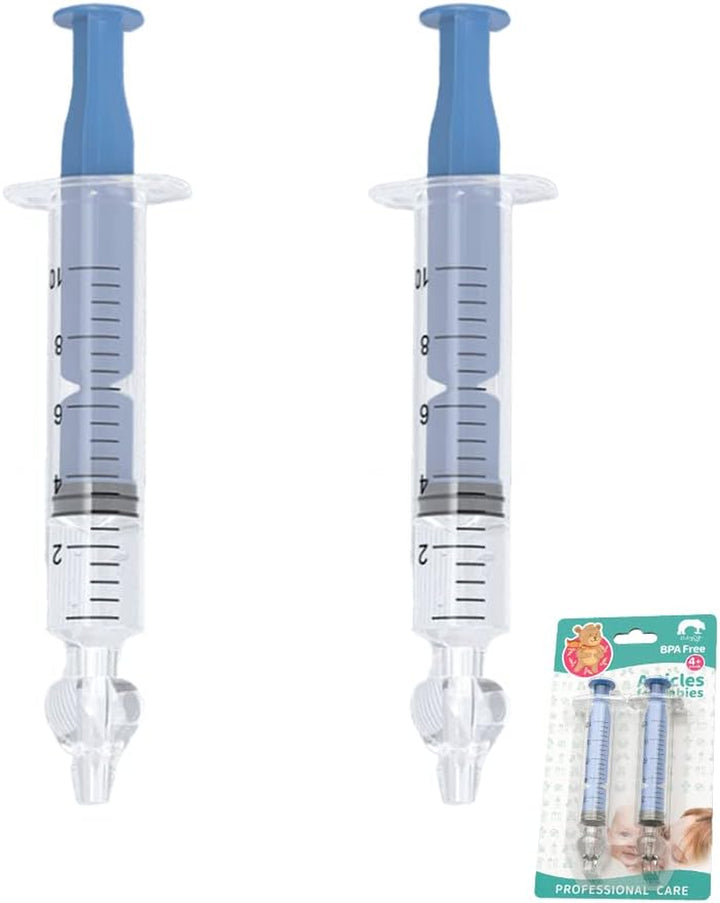 2Pcs Baby Nasal Aspirator, 10Ml Nasal Irrigator, Reusable Silicone Nasal Suction Tip, Nasal Irrigator for Baby, Nose Cleaner Rinsing Device, Safe and Comfortable