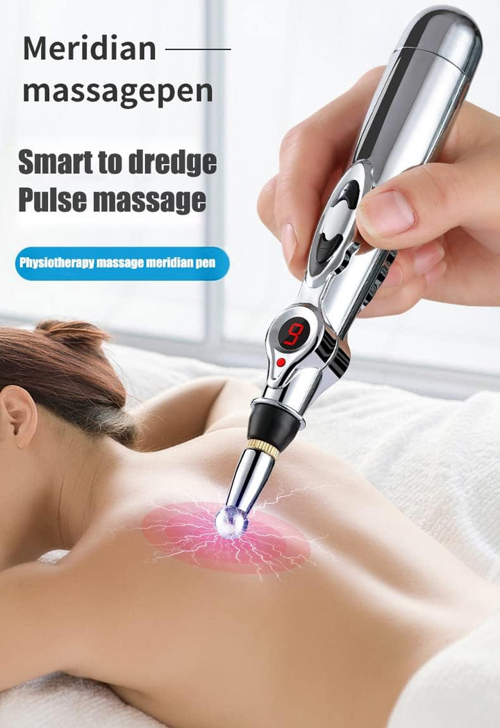 Electronic Acupuncture Pen, 5-In-1 Acupuncture Needles Pain Gone Pen for Pain Relief, Powerful Meridian Energy Pulse Acupressure Pen, Powered by 1 AA Battery
