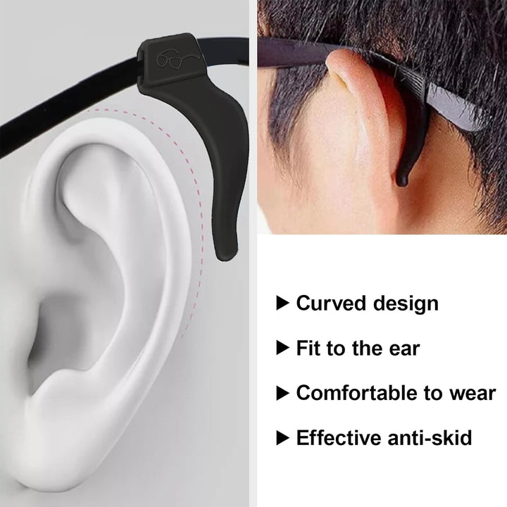 20 Pcs Silicone Ear Hooks, Silicone Glasses Ear Cushion Grip, anti Slip Eyeglass Ear Cushions, Glasses Ear Grips, Glasses Grips behind Ears,Glasses anti Slip,For Glasses, Sunglasses, Reading Glasses