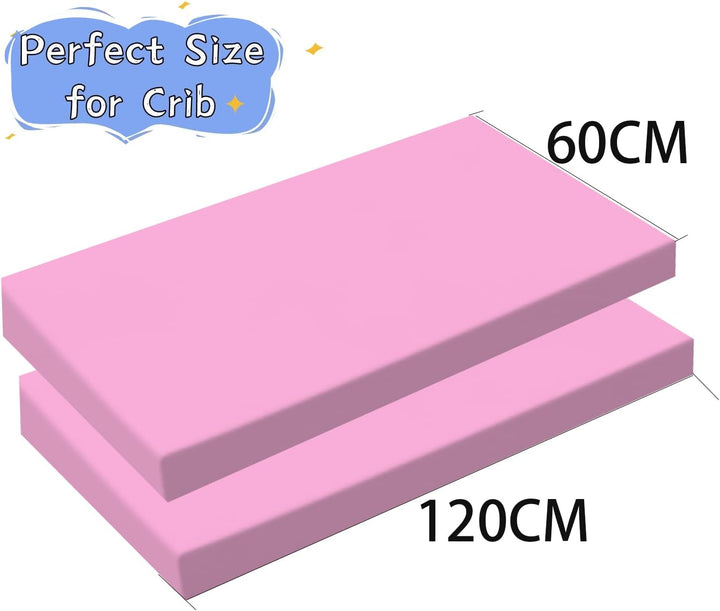 2 X Cot Fitted Crib Sheets | Bedding for Cot Bed | Soft Breathable Comfortable Baby Sheet Set for Boys Girls Neutral,120 X 60 Fits Standard Toddler Crib Mattress