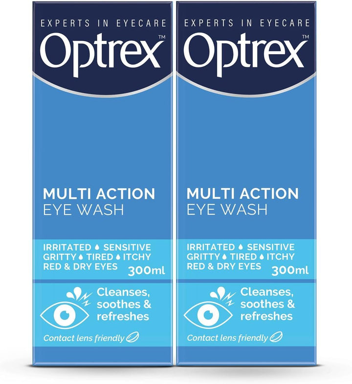 Multi-Action Eye Wash Solution, Suitable for Tired, Uncomfortable, Irritated Eyes, 300Ml  Eye Wash Solution (Pack of 2)