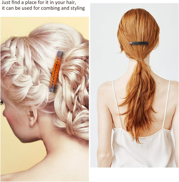 12 Pieces Women French Side Combs, Plastic Hair Combs Slides Twist Decorative for Girls Strong Hold Hair Clips Accessories for Bridal Wedding(16 and 23 Teeth)