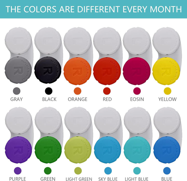 12PCS Colorful Contact Lens Case, Immersion Kit, Leak-Proof Packaging, Suitable for Outdoor Mini Case Screw Top