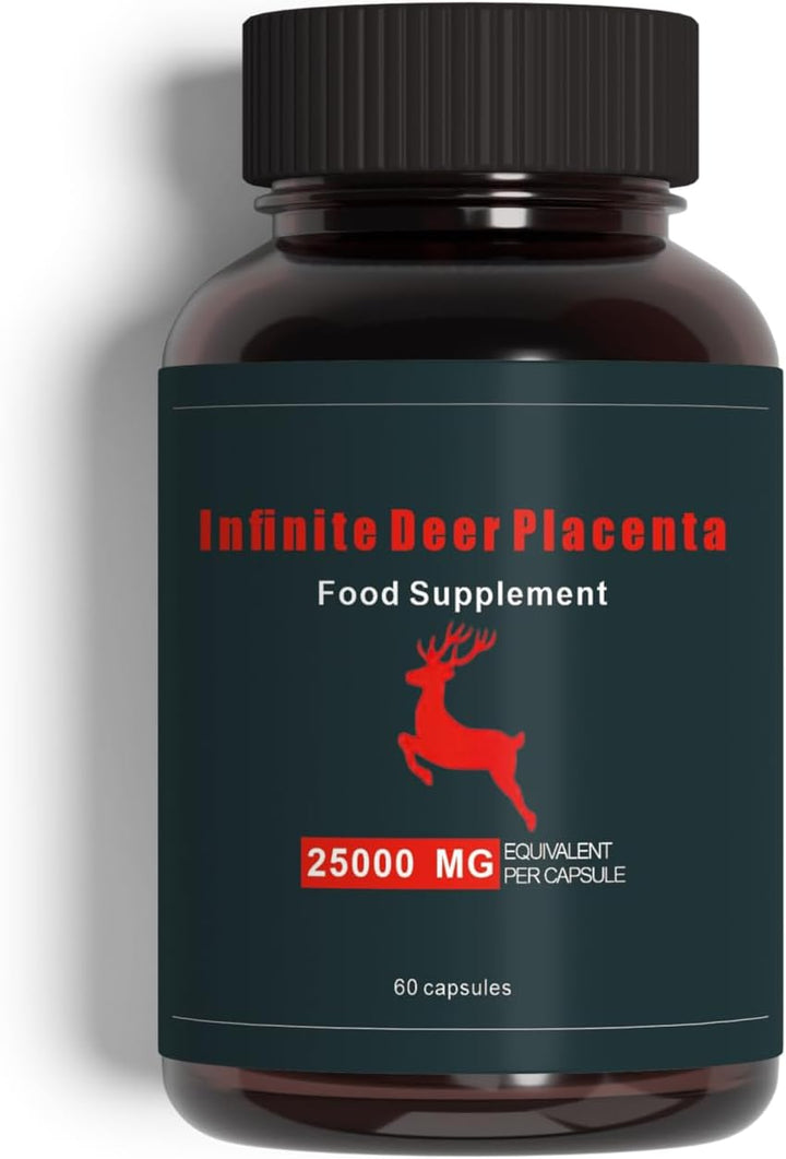 Premium Anti-Aging Deer Placenta, 25000Mg, 60 Capsules