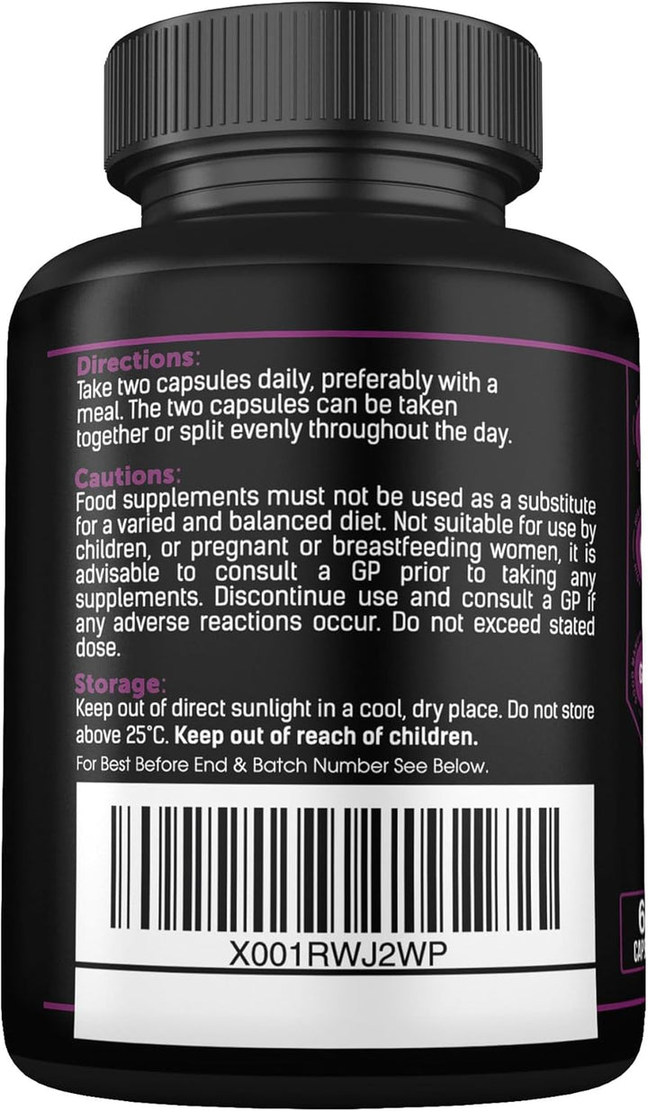 Collagen Supplements for Women-100% Marine Collagen Boosted with Hyaluronic Acid, Vitamin C, Niacinamide & 2,000Mg Botanical Blend Including Lions Mane, Ashwagandha, Maca and Psyllium Husk-60 Capsules
