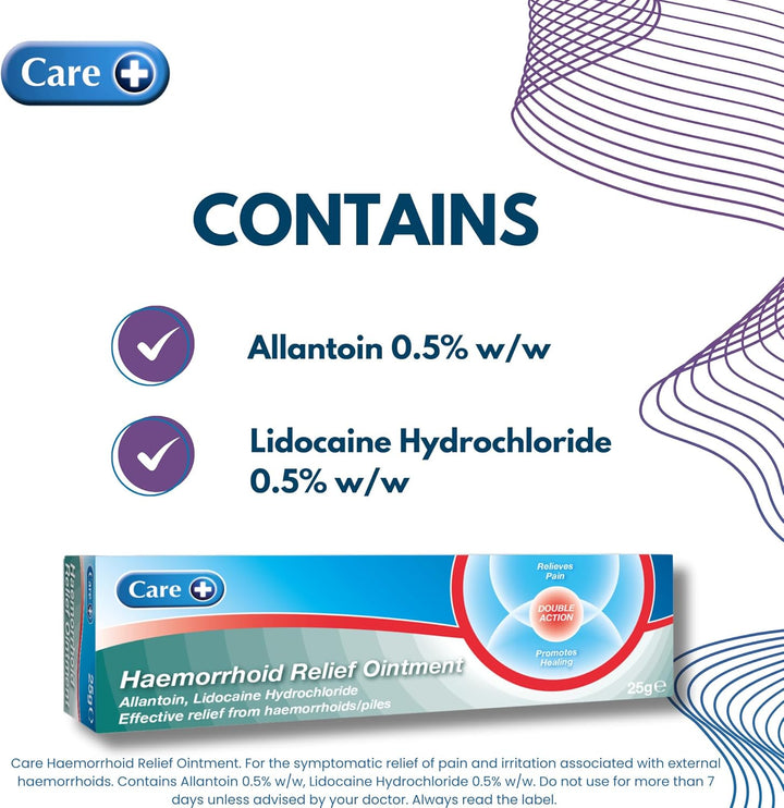 Haemorrhoid Cream 25G, for the Relief of External Haemorrhoids, Double Action Ointment, Relieves Pain and Promotes Healing of Piles
