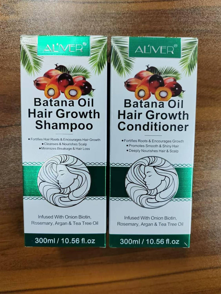 Batana Herbal Hair Growth Shampoo & Conditioner Set - Thinning Hair & Hair Loss Treatment for Women & Men, Thickening Product