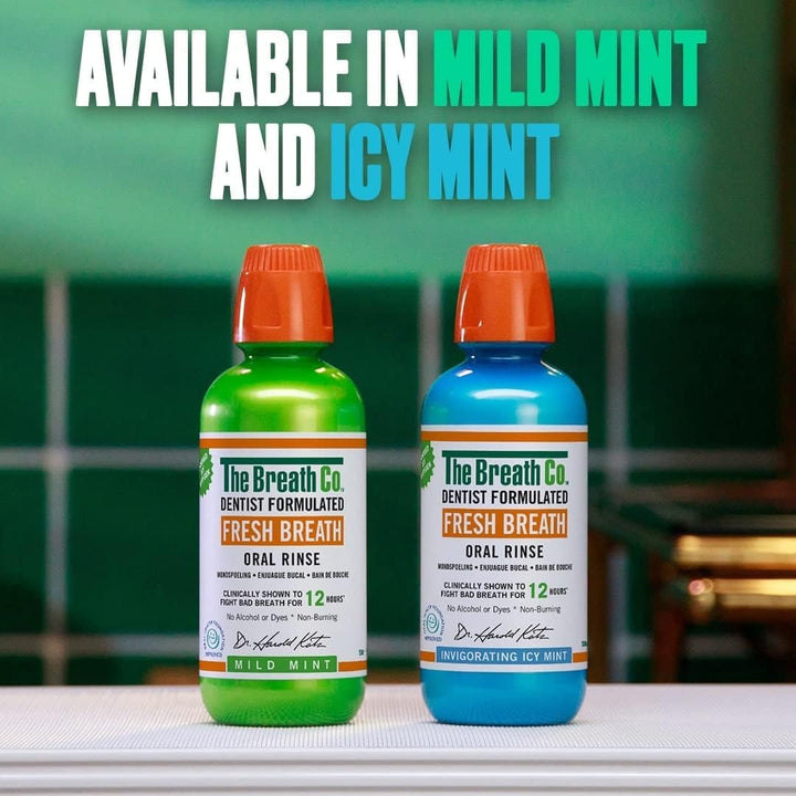 Alcohol Free Mouthwash - Dentist Formulated Oral Rinse for 12 Hours of Fresh Breath - Mild Mint Flavour, 500Ml