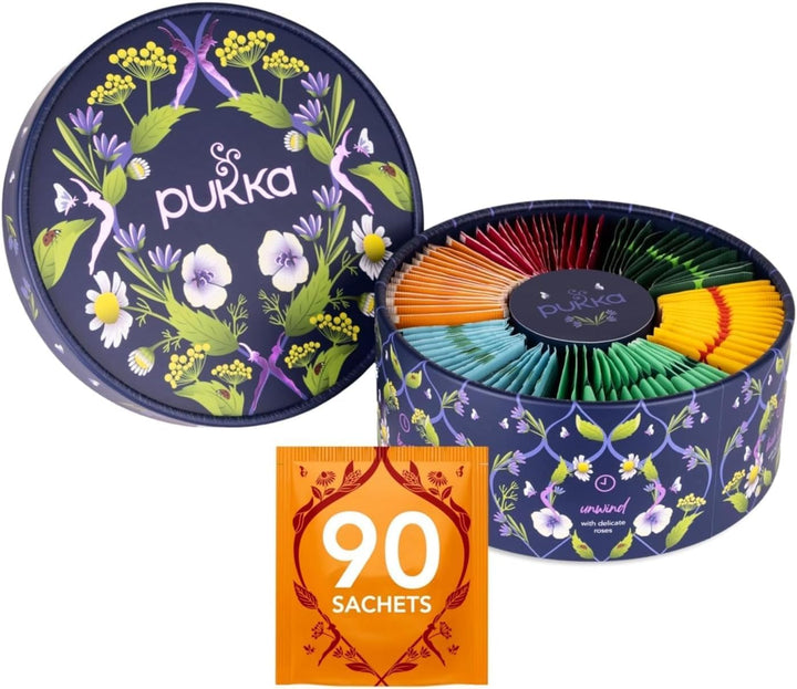 | Premium Organic Herbal Tea Selection Gift Set Box | Eco-Conscious Gift Collection | Perfect for Any Tea Enthusiast | 90 Tea Bags | 6 Distinct Flavours