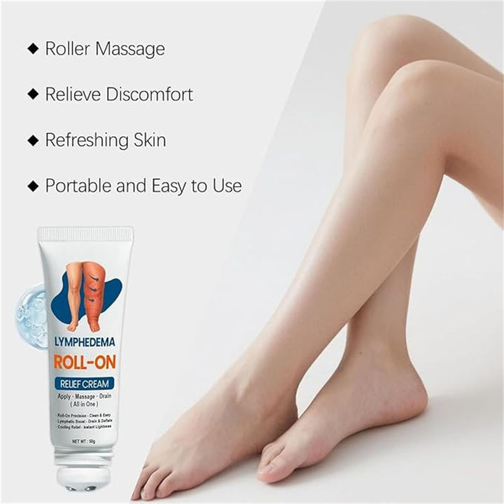 Kubozn Roll-On Cream – Leg Care Herbal Cream, Lymphatic Drainage & Swelling Relief, Leg Swelling Relief Roll-On, Edema Relief for Legs and Feet, Suitable for All Skin Types (3)