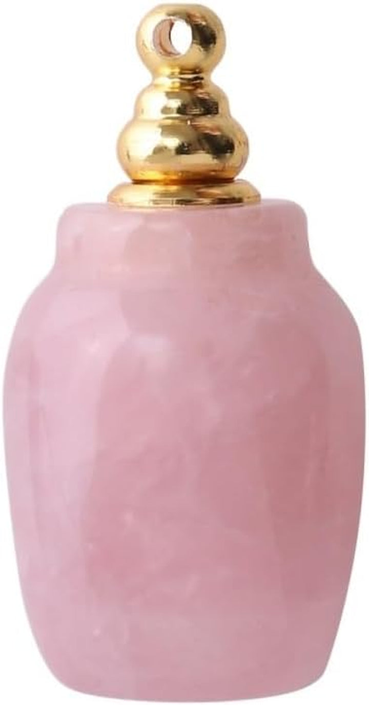 Crystal Semi-Precious Stone Perfume Bottle - Essential Oil Aromatherapy Pendant Accessory