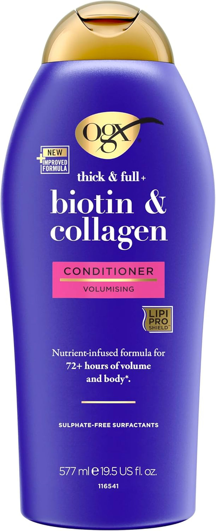 Biotin and Collagen Volumising Hair Shampoo, Thick and Full, with Vitamin B7 Biotin, and Collagen, for Fine Hair, Sulfate Free Surfactants, 385Ml