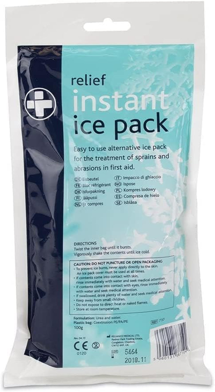 200G Relief Instant Ice Pack - Disposable Cold Therapy Ice Packs, Instant Pain Relief for Back, Neck, Ankle, Sprains, Abrasions, Headaches and Toothache (Pack of 10)