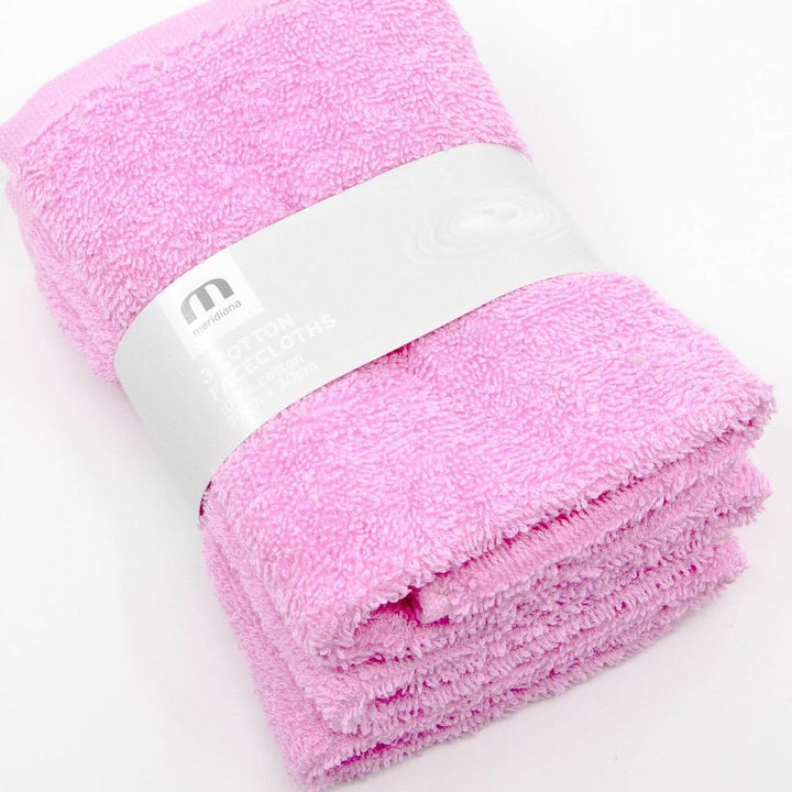 Super Soft 100% Cotton Family Washcloths. Machine Washable. Pink. 3 Pack. 30Cm X 30Cm X