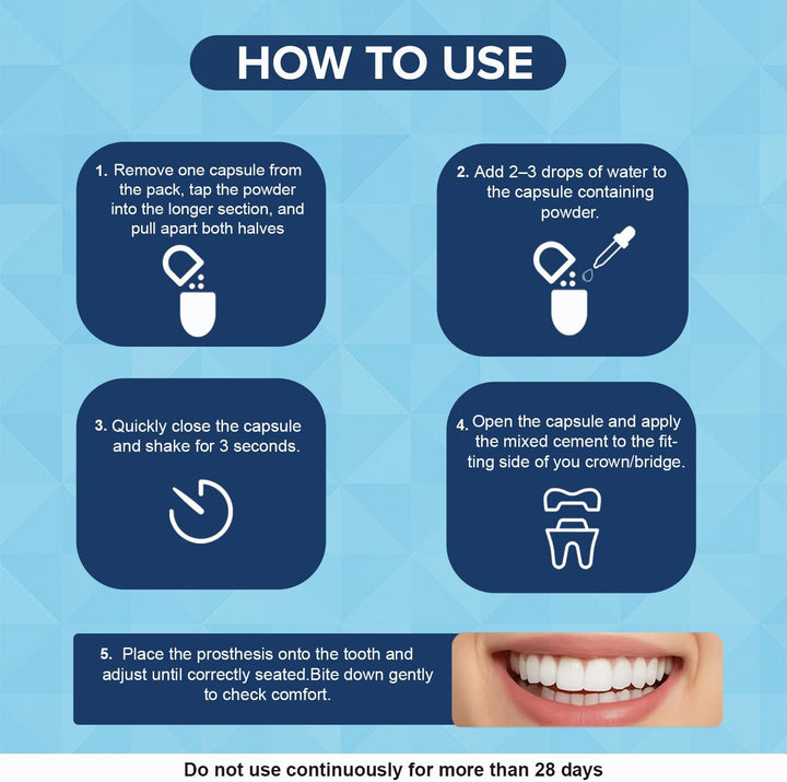 Healthcare Temporary Dental Repair Kit – Emergency Fix for Dislodged Crowns, Loose Bridges & Fillings, Easy Temporary Tooth Repair Solution - 1 Pack