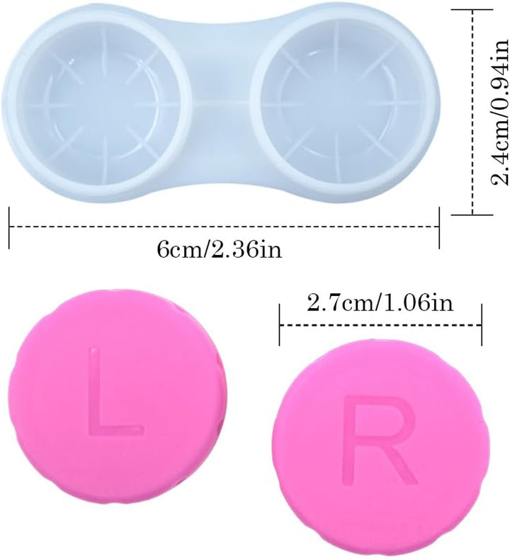 4 Packs Contact Lens Cases with Left/Right Caps, Contact Lenses Holder Box, Portable Leak-Proof Contact Lens Container for Home Travel Outdoor, 4 Colors