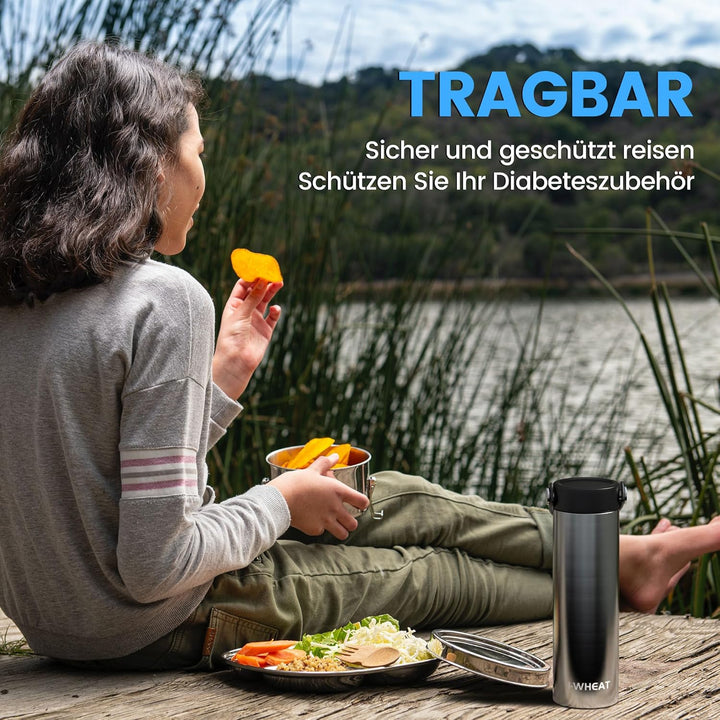 Insulin Cooler Travel Case 3-5 Pens 60 Hours, Medicine Cool Bag 2-8 °C, Diabetic Cooler Travel, Medical Bag, Epipen Carry Case, TSA Approved (Silver)