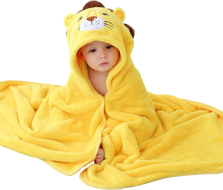 Hooded Baby Towel, Baby Bath Towels with Hood,Unique Animal Design Baby Towel with Hood Soft Absorbent Baby Bath Towels, for Newborn Baby Boy and Girl (White)