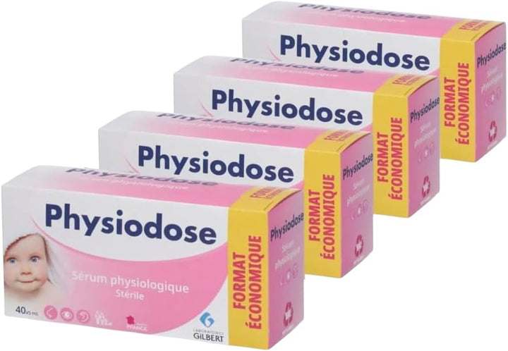 Saline Solution Baby – Pack of 4 Boxes with 40 Single-Dose Vials of 5 Ml – Sterile Normal Saline for Baby Nasal Drops, Eyes and Wound Cleansing