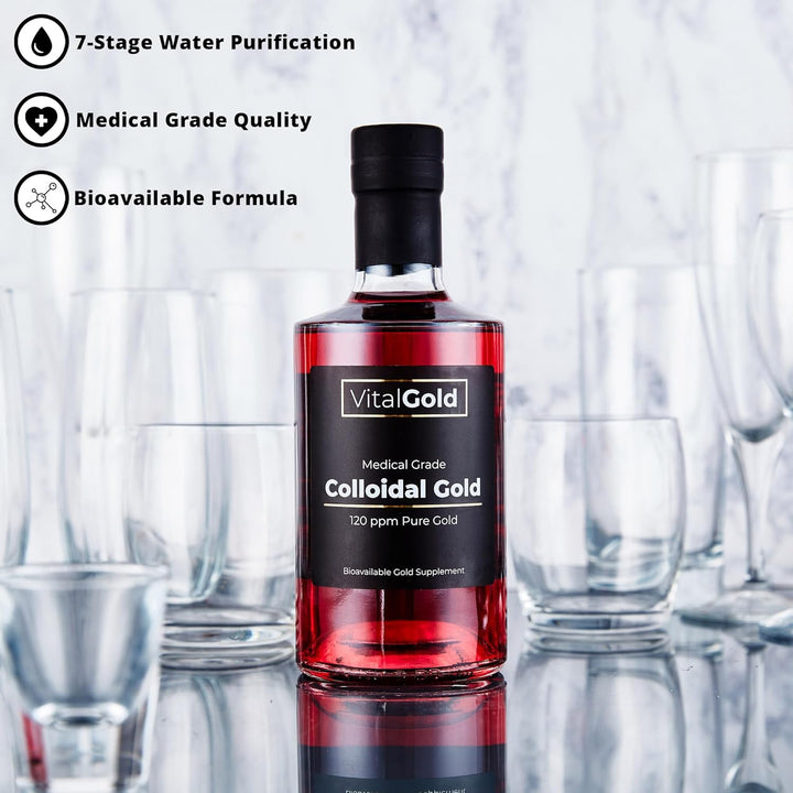 Colloidal Gold 120 PPM - 500Ml - Ultra Strength Gold Supplement