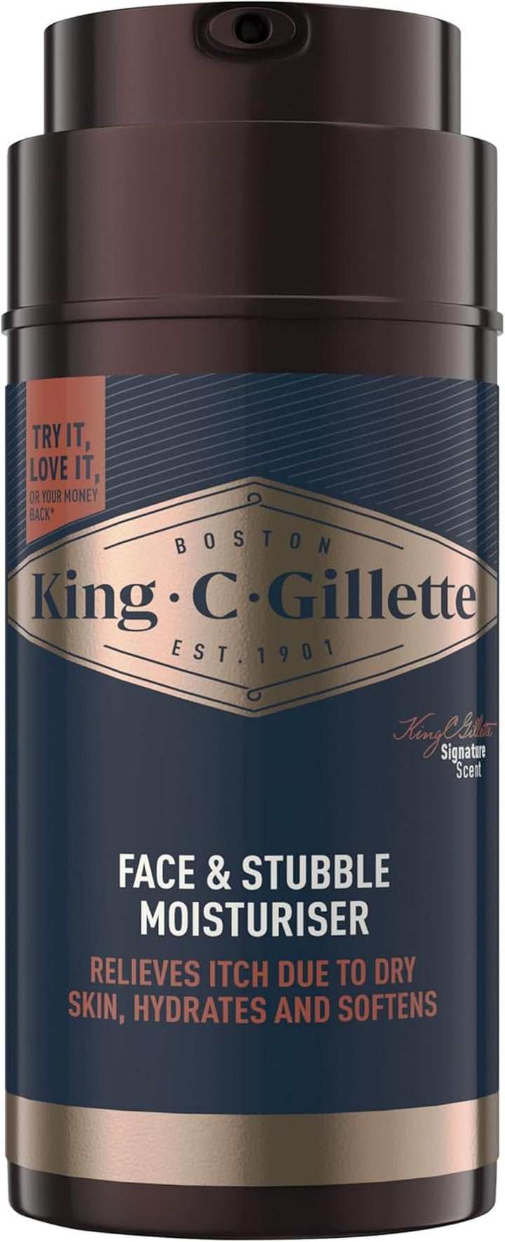 King C.  Face & Beard Moisturiser for Men, 100 Ml, with Vitamin B (B3), B5 Complex & Argan Oil, Beard Softener for Men