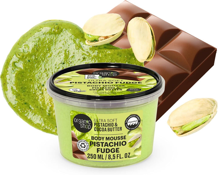 Ultra Soft Pistachio Fudge (Dubai Chocolate) Body Mousse, Pistachio & Cocoa, 250 Ml