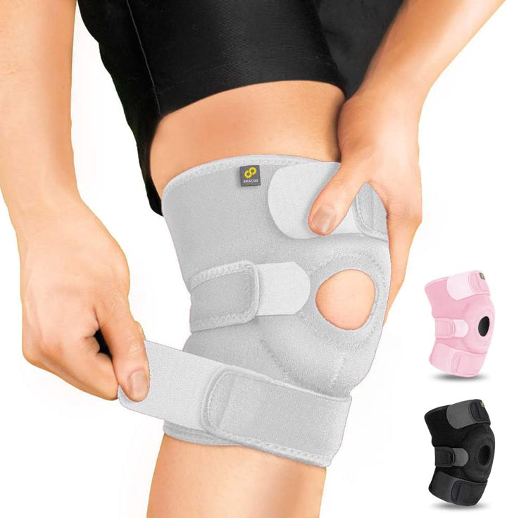 Adjustable Compression Knee Patellar Pad Tendon Support Sleeve Brace for Men Women - Arthritis Pain, Injury Recovery, Running, Workout, KS10