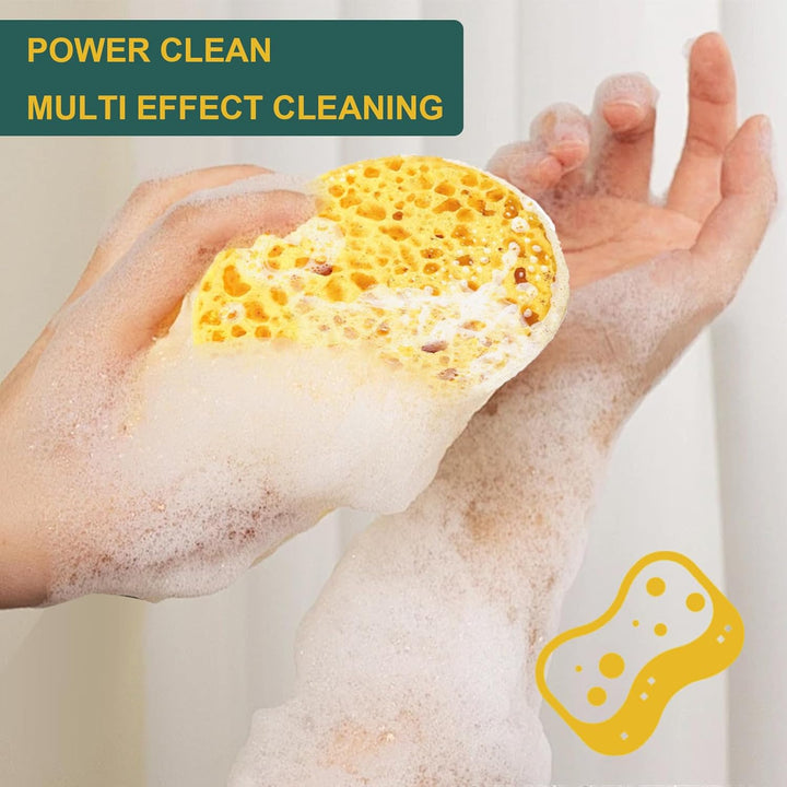 2 PCS 2X Large Soft Honeycomb Bath Sponges,Extra Large Luxury Bath Sponge,Puff Sea Sponge,Sponges Bath for Skin Care(Yellow)