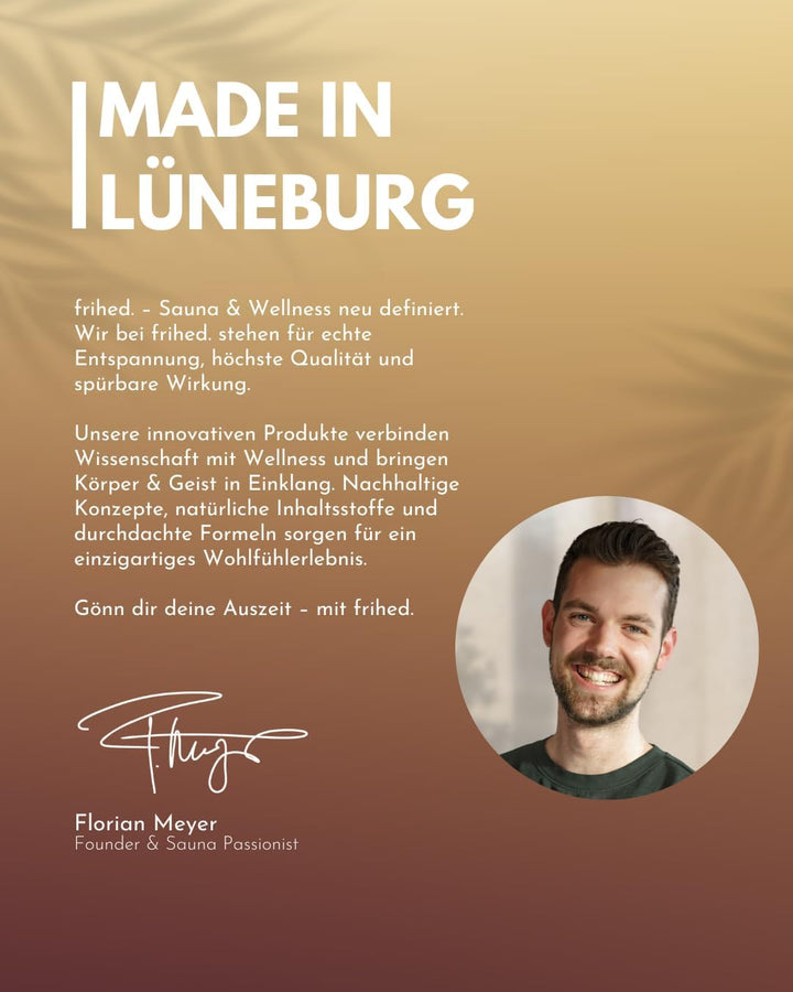 Frihed. Coconut Joy Sauna Infusion - Highly Concentrated Sauna Oil Coconut Vanilla - Exotic - Long-Lasting Fragrance - Glass Bottle - Made in Lüneburg