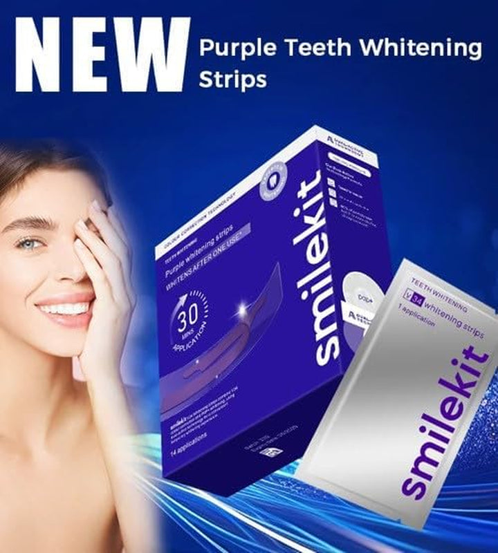 ® V34 Instant Teeth Whitening Strips | Teeth Whitening Kit | Teeth Strip | Teeth Whiteners | Powder Alternative | UK Supplier | Pack of 28 Strips, 14 Treatments