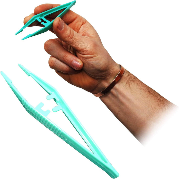 12.5Cm Foreign Body Medical First Aid Disposable Plastic Tweezers - 5 Pack